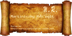 Martiniczky Rápolt névjegykártya